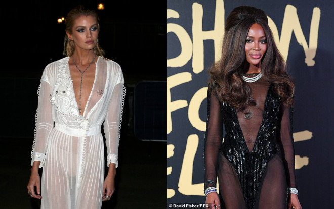Siêu mẫu nội y Stella Maxwell và 'báo đen' Naomi Campbell mặc như không vô cùng gợi cảm Ảnh 2
