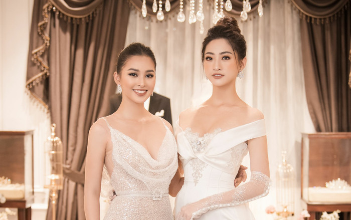 Hoa hậu Thùy Linh thay hai bộ váy, hội ngộ cùng đàn chị Tiểu Vy Ảnh 2