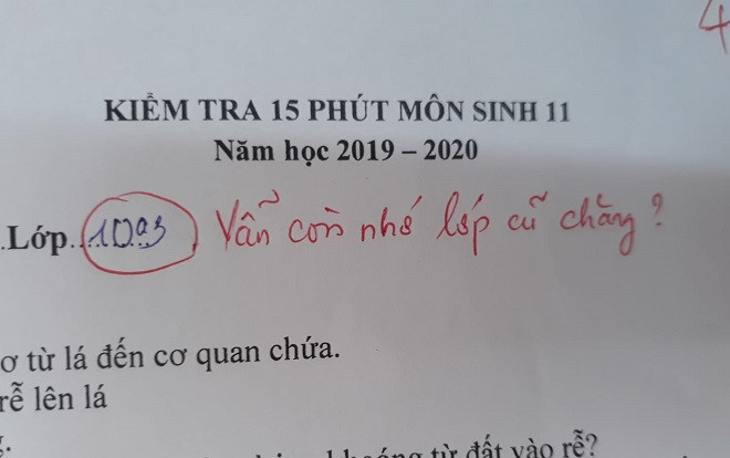Thấy học trò đã lên lớp 11 nhưng vẫn ghi thông tin học lớp 10, cô giáo dạy sinh học đã có lời nhắc nhớ cực dễ thương khiến CĐM thích thú Ảnh 2