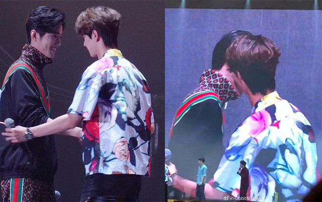 Hành động như thơm má, vỗ vai của Vương Nhất Bác dành cho Tiêu Chiến trong fan meeting khiến fan phát cuồng Ảnh 2