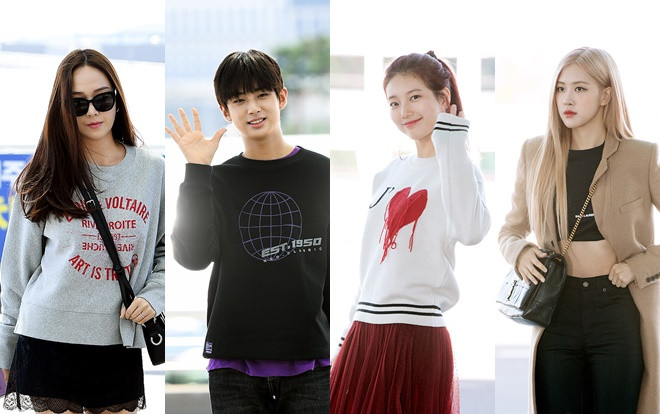 Phát sốt khi Kim Min Kyu cúi đầu chào hơn 20 lần, Suzy - Rose (Blackpink) và Jessica Jung đọ sắc tại sân bay Ảnh 2