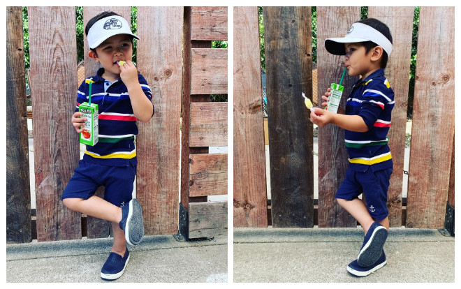 Con trai 2 tuổi của Đan Trường tích cực tập thể dục cho body đẹp để chụp hình quảng cáo Ảnh 2