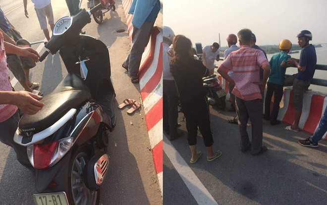 Người phụ nữ để lại xe máy cùng đôi dép trên cầu Thái Hà rồi nhảy xuống sông tự tử Ảnh 2