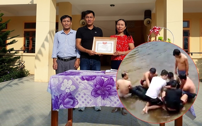 Tuyên dương 2 thầy giáo lao xuống suối cứu nam sinh viên đuối nước Ảnh 2