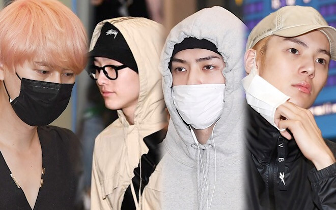 EXO, X1, Super Junior - AB6IX và Monsta X khoe mặt mộc, mệt mỏi tại sân bay sau lịch trình ở nước ngoài Ảnh 2