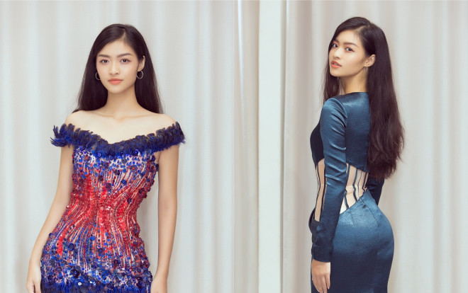 Thử nhẹ váy dự thi Miss Grand International, Kiều Loan lộ rõ 3 vòng 'chuẩn đét' Ảnh 2