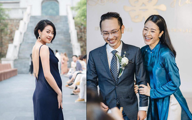 Mang bầu ở tháng thứ 7, MC Phí Linh vẫn giữ được nhan sắc rạng ngời 'đẹp không tỳ vết' Ảnh 2