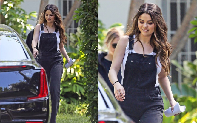 Selena Gomez mặc quần yếm xinh đẹp, phớt lờ đám cưới Justin Bieber Ảnh 2