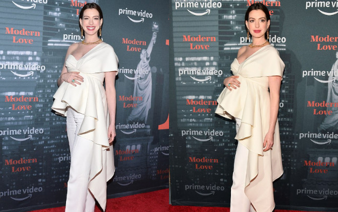 Bầu gần tháng cuối, Anne Hathaway vẫn khiến fan 'ná thở' vì quá gợi cảm Ảnh 2