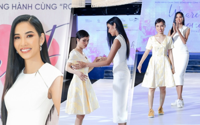 'Đạo diễn catwalk' Hoàng Thùy gây xúc động mạnh khi cầm tay bệnh nhân ung thư diễn Vedette Ảnh 2