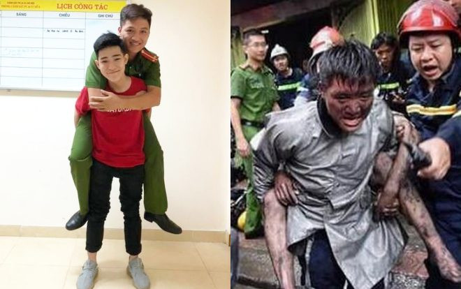 Xúc động hình ảnh chàng trai viết thư cảm ơn, cõng lại chiến sĩ cảnh sát chữa cháy đã cứu mình khỏi hỏa hoạn kinh hoàng Ảnh 2