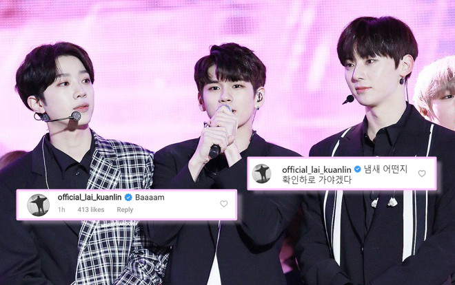 Kiệm lời là thế, tương tác mới của KuanLin (Wanna One) trên Instagram của Seongwu và Minhyun khiến fan phấn khích Ảnh 2