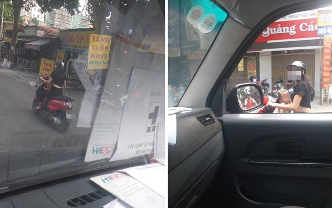 Mẹ trẻ vừa lái xe máy vừa thản nhiên vạch áo cho con bú khiến nhiều người ngỡ ngàng Ảnh 2