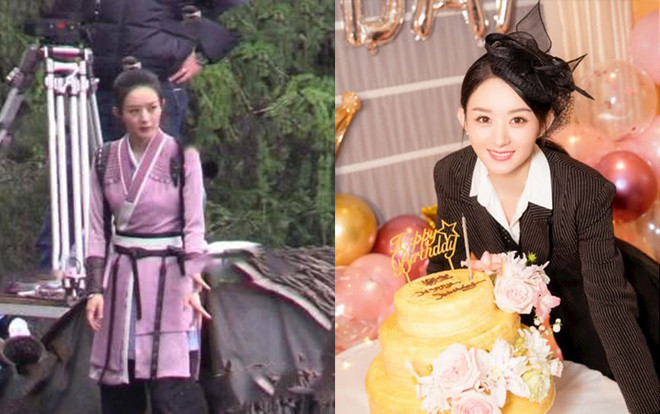 Triệu Lệ Dĩnh bắt đầu làm việc ngay sau sinh nhật, fan đau xót khi thần tượng rét run dưới thời tiết lạnh Ảnh 2