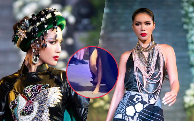 Đỉnh như Minh Tú: Rớt giày vẫn catwalk siêu thần thái, một mình cân cả First Face lẫn Vedette Ảnh 2