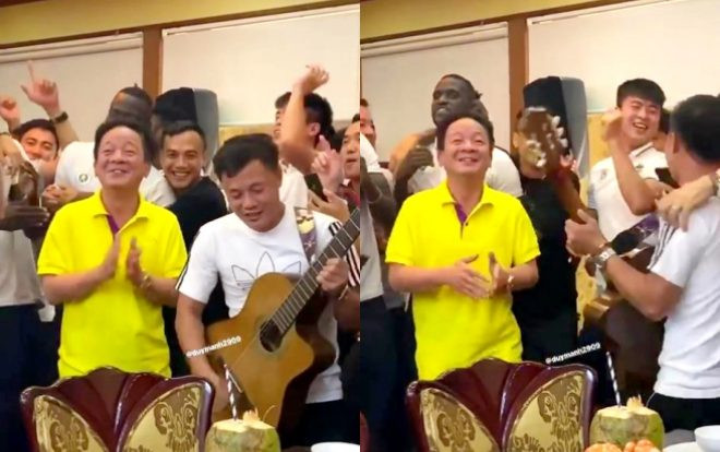 Clip Duy Mạnh hát, bầu Hiển và Quang Hải nhảy cực sung Ảnh 2