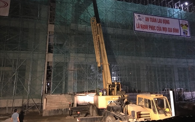 Sập giàn giáo công trình ở Hải Dương, 5 công nhân bị thương Ảnh 2