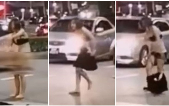 Người phụ nữ lột đồ giữa đường khi cãi nhau với tài xế taxi Ảnh 2