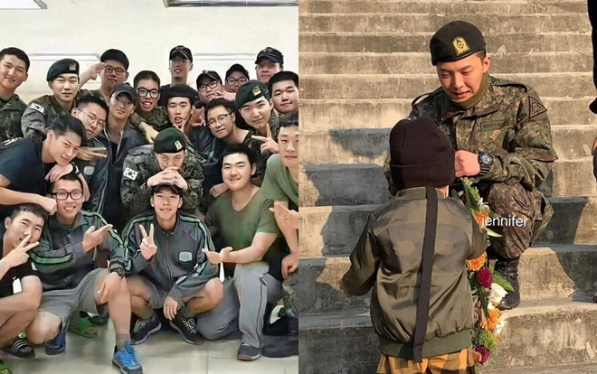 'Cưng xỉu' với hình ảnh G-Dragon chụp hình cùng đồng đội, bật khóc và chào đón fan nhí ngày ra quân Ảnh 2