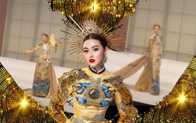 Tường San chọn National Costume Rồng chầu mặt trời, 'quét sạch sân khấu' Hoa hậu Quốc tế 2019 Ảnh 2