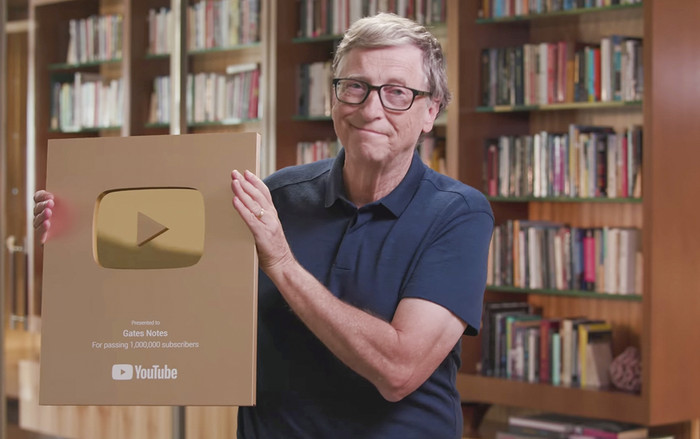Sau 7 năm làm video, tỷ phú Bill Gates đã nhận được Nút Vàng YouTube Ảnh 2