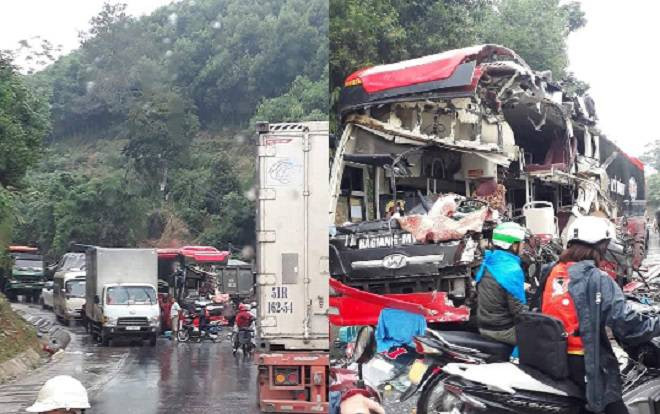 Kinh hoàng: Đấu đầu xe ben, ô tô khách giường nằm bẹp nát trên quốc lộ, nhiều người thoát chết trong gang tấc Ảnh 2