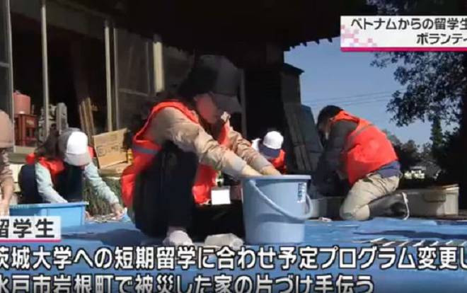 Nhóm du học sinh Việt được kênh truyền hình Nhật Bản đưa tin vì hành động cứu trợ sau cơn bão số 19 Ảnh 2