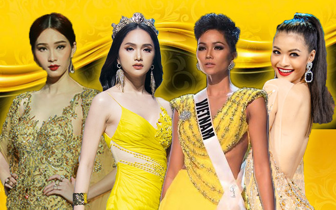 Đặng Thu Thảo - H'Hen Niê - Hương Giang - Kiều Loan diễn Vedette với váy vàng rực rỡ: Ai chuẩn thần thái nhất? Ảnh 2