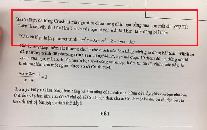 Đánh đúng tâm lý học trò, thầy giáo dạy Toán ra đề 'hãy làm cho crush của bạn lé con mắt' khiến CĐM được phen cười ngất Ảnh 2