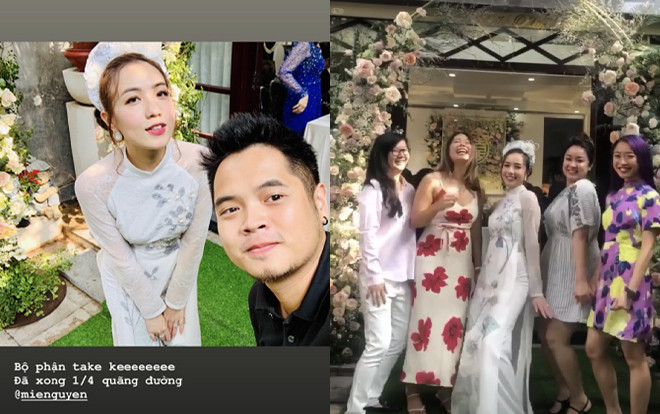 Hotgirl Mie Nguyễn diện áo dài trắng, xinh đẹp trong lễ ăn hỏi Ảnh 2