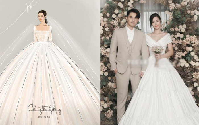 Trước đám cưới quốc dân, 2 bản sketch váy cưới Đông Nhi được hé lộ khiến dân tình mắt tròn mắt dẹt Ảnh 2