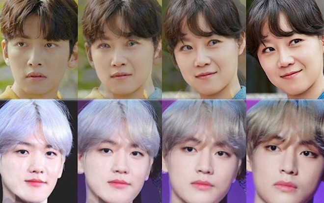 Trào lưu 'Bạn giống người nổi tiếng nào?' gây sốt Kbiz: Baekhyun (EXO) giống V (BTS) Ảnh 2