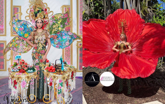 Trang phục dân tộc Miss Universe: Đối thủ Hoàng Thùy chơi lớn mang 'Bàn Thờ - Hoa dâm bụt' lên sân khấu, fan tiếc hùi hụi Ảnh 2