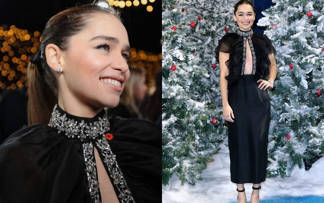 ‘Mẹ rồng’ Emilia Clarke diện váy xẻ bạo khoe vòng một như phẳng lỳ cùng trang sức hơn 6 tỷ Ảnh 2