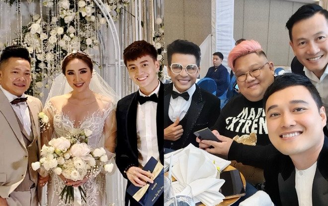 Ngô Kiến Huy, Quang Vinh, Mia và NSƯT Thanh Bạch rạng rỡ đến dự đám cưới Bảo Thy Ảnh 2