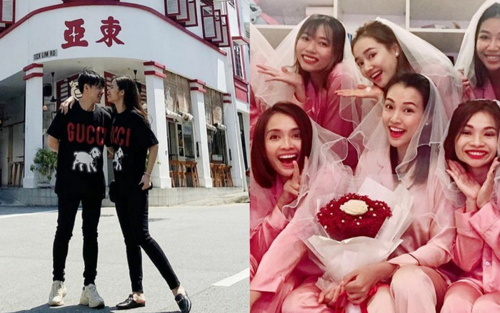 Đông Nhi, Ông Cao Thắng diện đồ đôi chất lừ sau đám cưới, Hoàng Anh hồng điệu đà trong tiệc chào độc thân Ảnh 2