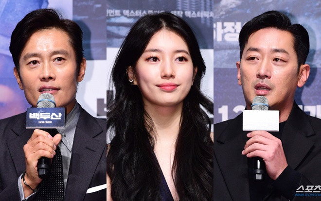 Cách biệt 16 tuổi, 'vợ chồng' Suzy - Ha Jung Woo vẫn đẹp đôi tại họp báo 'Baekdu Mountain' Ảnh 2