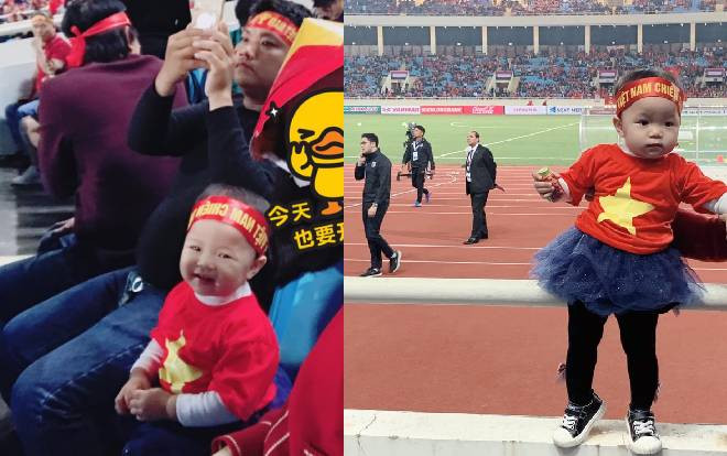 Không phải trai xinh gái đẹp, con gái Quế Ngọc Hải mới là CĐV sáng nhất trên khán đài tại Mỹ Đình tối qua Ảnh 2