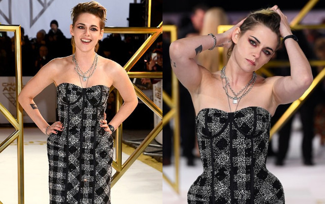 Chán style tomboy, Kristen Stewart 'lột xác' với đầm cúp ngực gợi cảm Ảnh 2