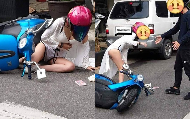 Đụng chạm với xe BMW, cô gái gây chú ý vì thân hình nóng bỏng Ảnh 2