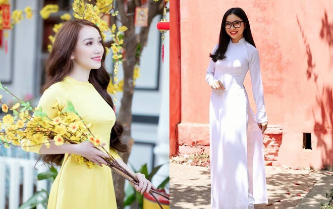 Bạn gái Văn Thanh, Quang Hải đẹp dịu dàng trong tà áo dài Việt Nam Ảnh 2