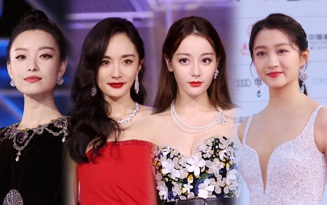 Màn đọ sắc đỉnh cao của Dương Mịch - Địch Lệ Nhiệt Ba, Quan Hiểu Đồng trên thảm đỏ 'Kim Kê 2019' Ảnh 2