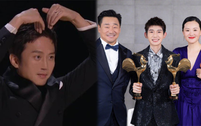 Khoảnh khắc đáng yêu hậu Kim Kê: Đặng Siêu tỏ tình Tôn Lệ, Vương Nguyên ngại ngùng nhận song cúp Đế Hậu Ảnh 2