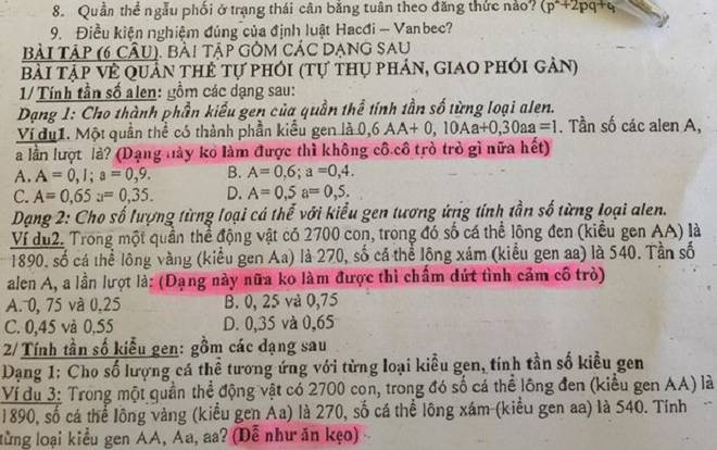 Cô giáo nhắn nhủ với giọng điệu hờn dỗi trong đề cương ôn tập khiến các cô cậu học trò thích thú vì quá đỗi dễ thương Ảnh 2