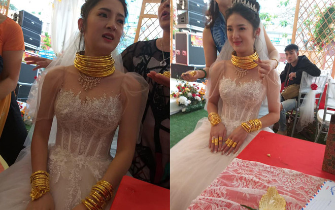 Cô dâu Cao Bằng phải nhờ người cầm hộ vàng cưới vì quá nhiều khiến dân mạng xôn xao 'Lấy chồng đúng là gánh nặng' Ảnh 2