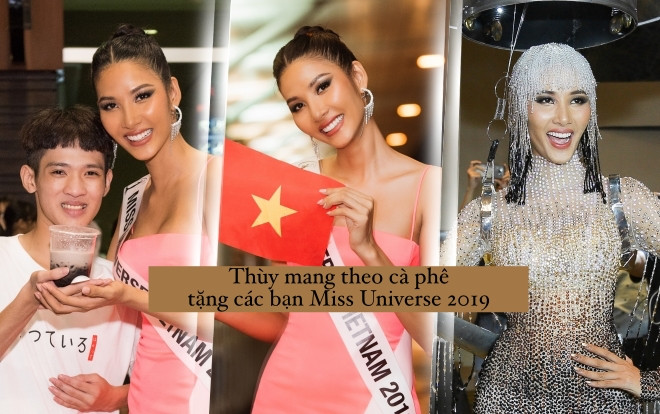 Được fan tặng chè để thi đậu, Hoàng Thùy mang 'Cafe sữa đá' sang Mỹ 'chiêu đãi' Miss Universe 2019 Ảnh 2
