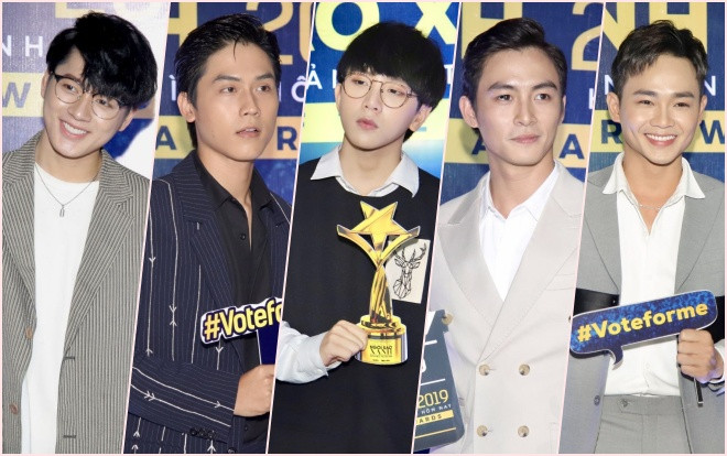 Lãnh Thanh - Gia Huy - Tùng Maru (UNI5) - Leo (Zero9) - Anh Tú đọ vẻ nam thần trên thảm đỏ Ngôi Sao Xanh 2019 Ảnh 2