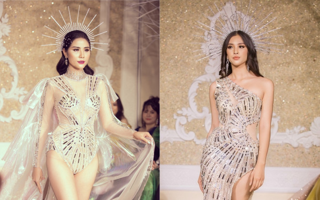 Tiểu Vy - Hoàng Hạnh đẹp như nữ thần, song kiếm hợp bích làm vedette show thời trang Ảnh 2