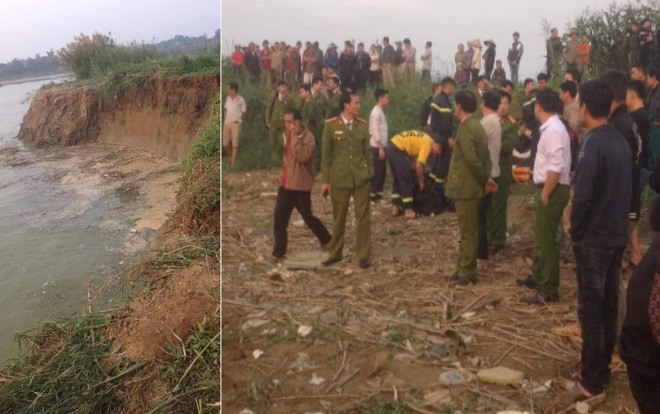 Sông Đà sạt lở, 2 người đàn ông đi câu cá mất tích Ảnh 2