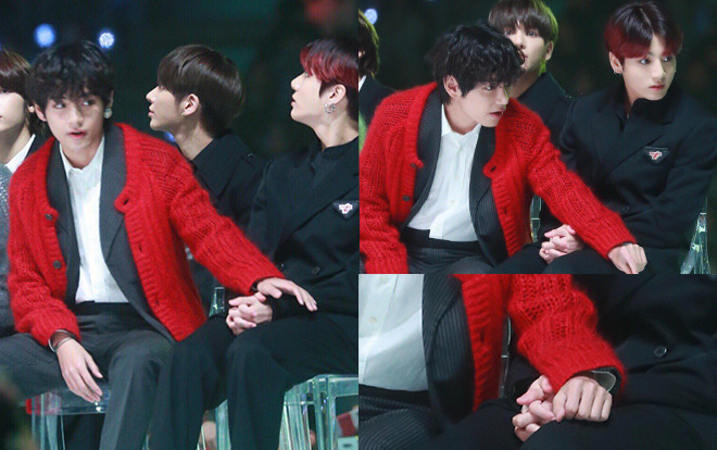 Ngồi sát bên nhau tại MMA 2019 lại có nắm tay, fan thi nhau đẩy thuyền TaeKook (BTS)! Ảnh 2